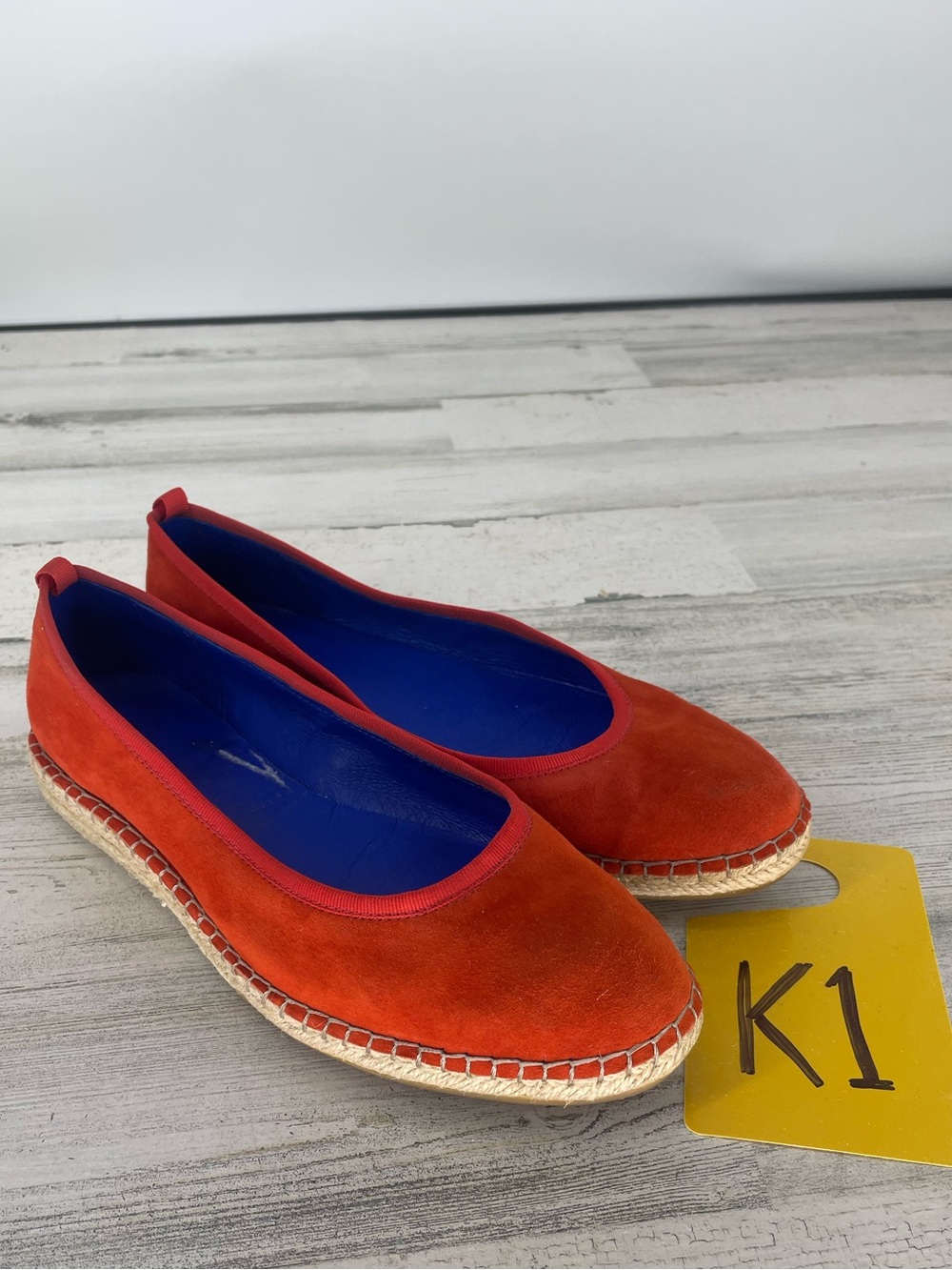 JOHNSTON & MURPHY Orange Suede Flats Espadrilles Slip-On Women's Sz 9 M Cushion